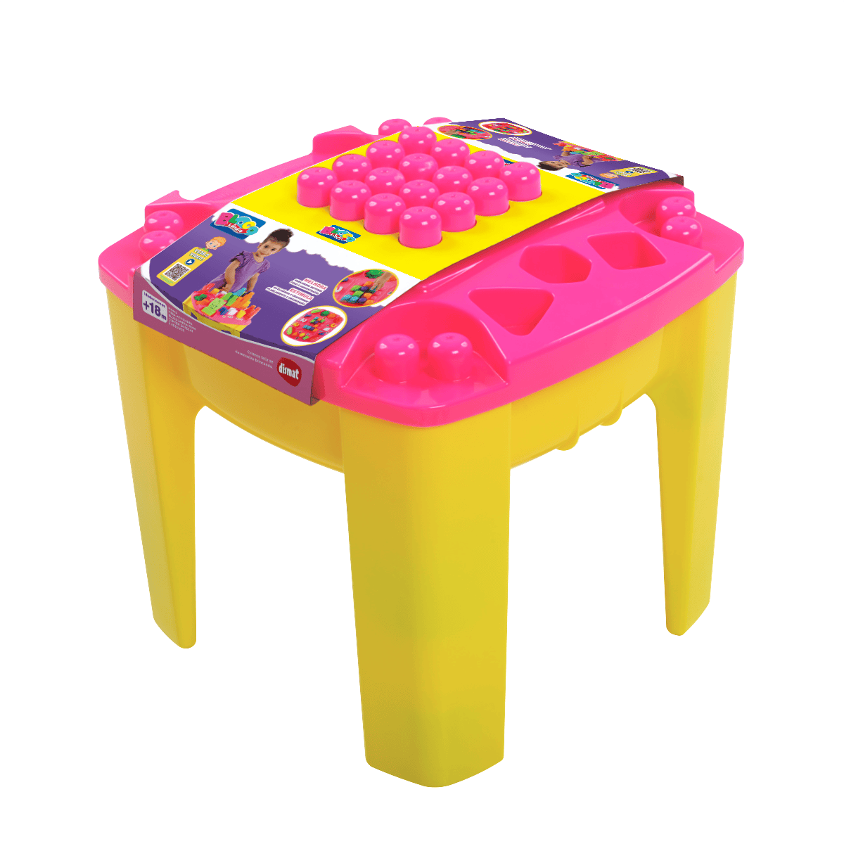 MK445 MESA ATIVIDADES BLOCOLANDIA ROSA (2PC) foto 4