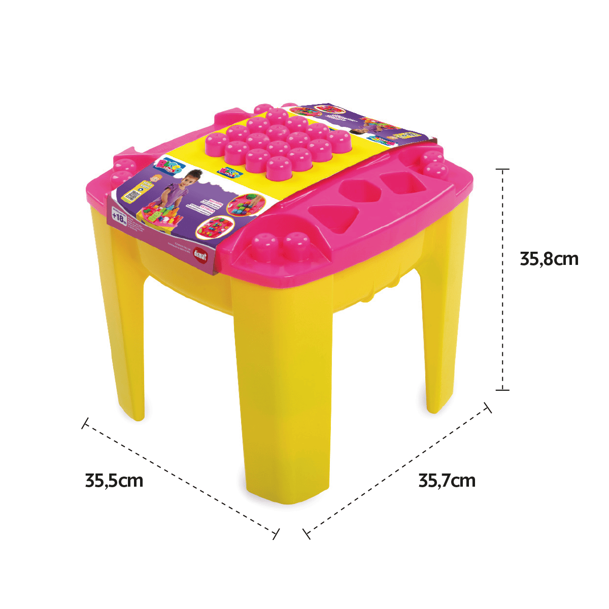MK445 MESA ATIVIDADES BLOCOLANDIA ROSA (2PC) foto 3