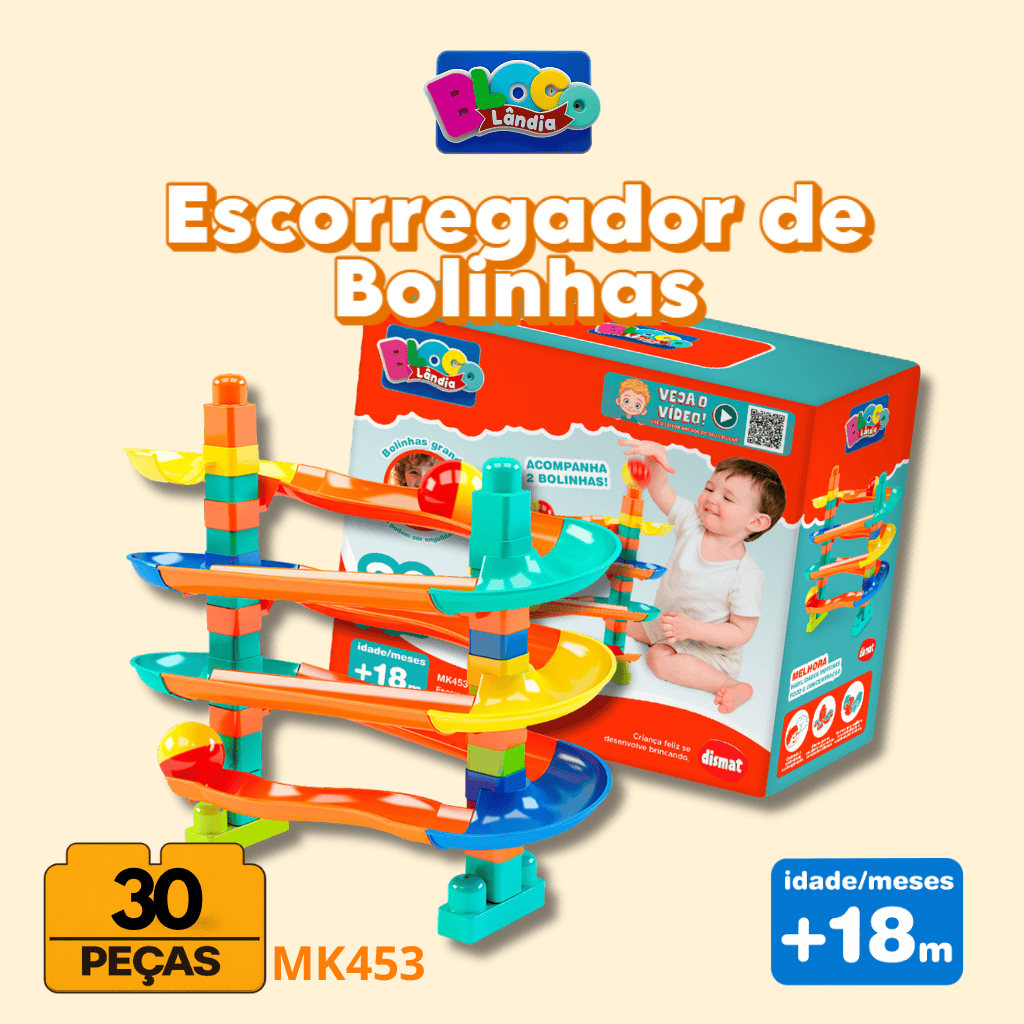 MK453 ESCORREGADOR DE BOLINHAS BLOCOLANDIA (4PÇ)