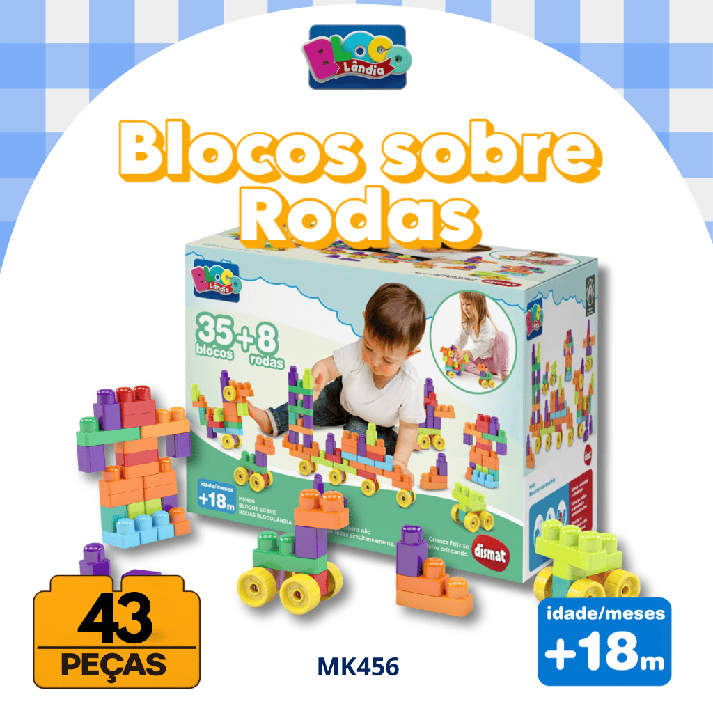 MK456 BLOCOS SOBRE RODAS BLOCOLANDIA (12PÇ)