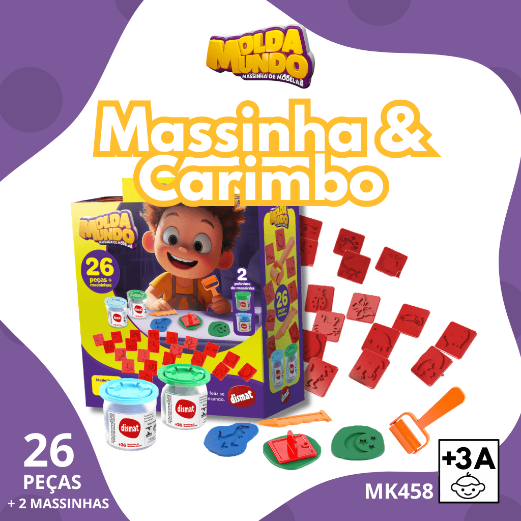 MK458 MASSINHA E CARIMBO MOLDA MUNDO (8PÇ)
