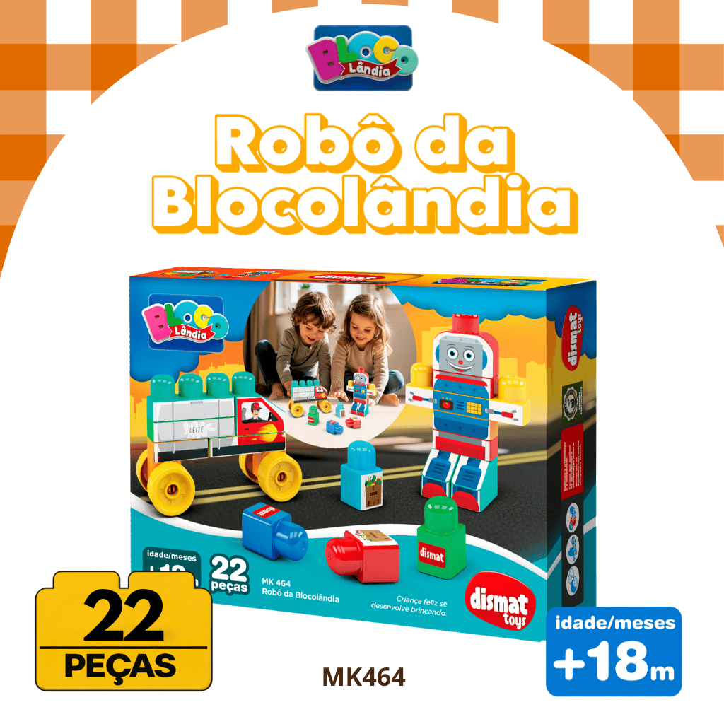 MK464 ROBO DA BLOCOLANDIA II (12PÇ)