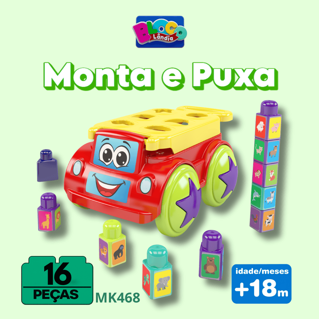 MK468 MONTA E PUXA BLOCOLANDIA  (4PÇ)