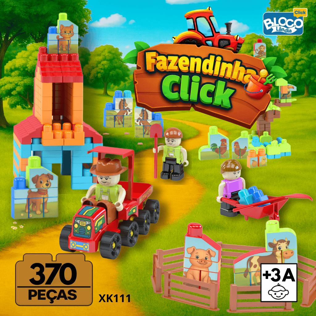 XK111 FAZENDINHA CLICK 370 PEÇAS (2PÇ)