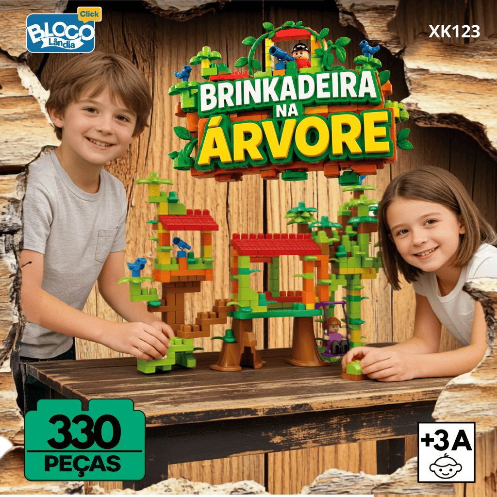 XK123 BRINKADEIRA NA ARVORE CLICK 330 PEÇAS (2PÇ)